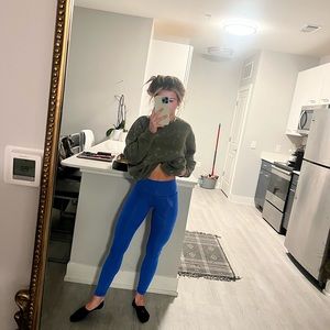 Blue Lululemon 7/8 Wonder Under Tights